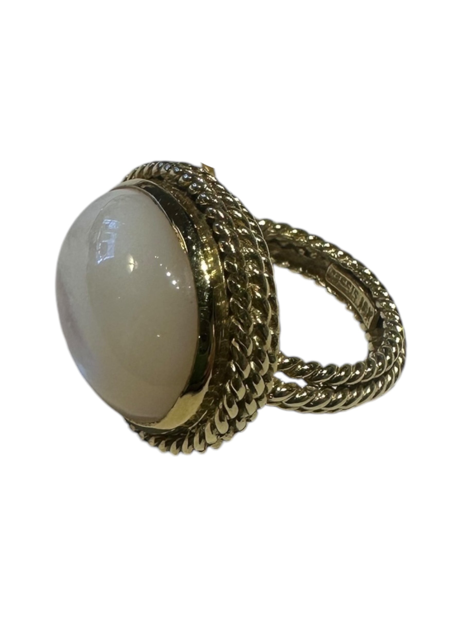 Yellow Gold Mother Of Pearl Statement Ring