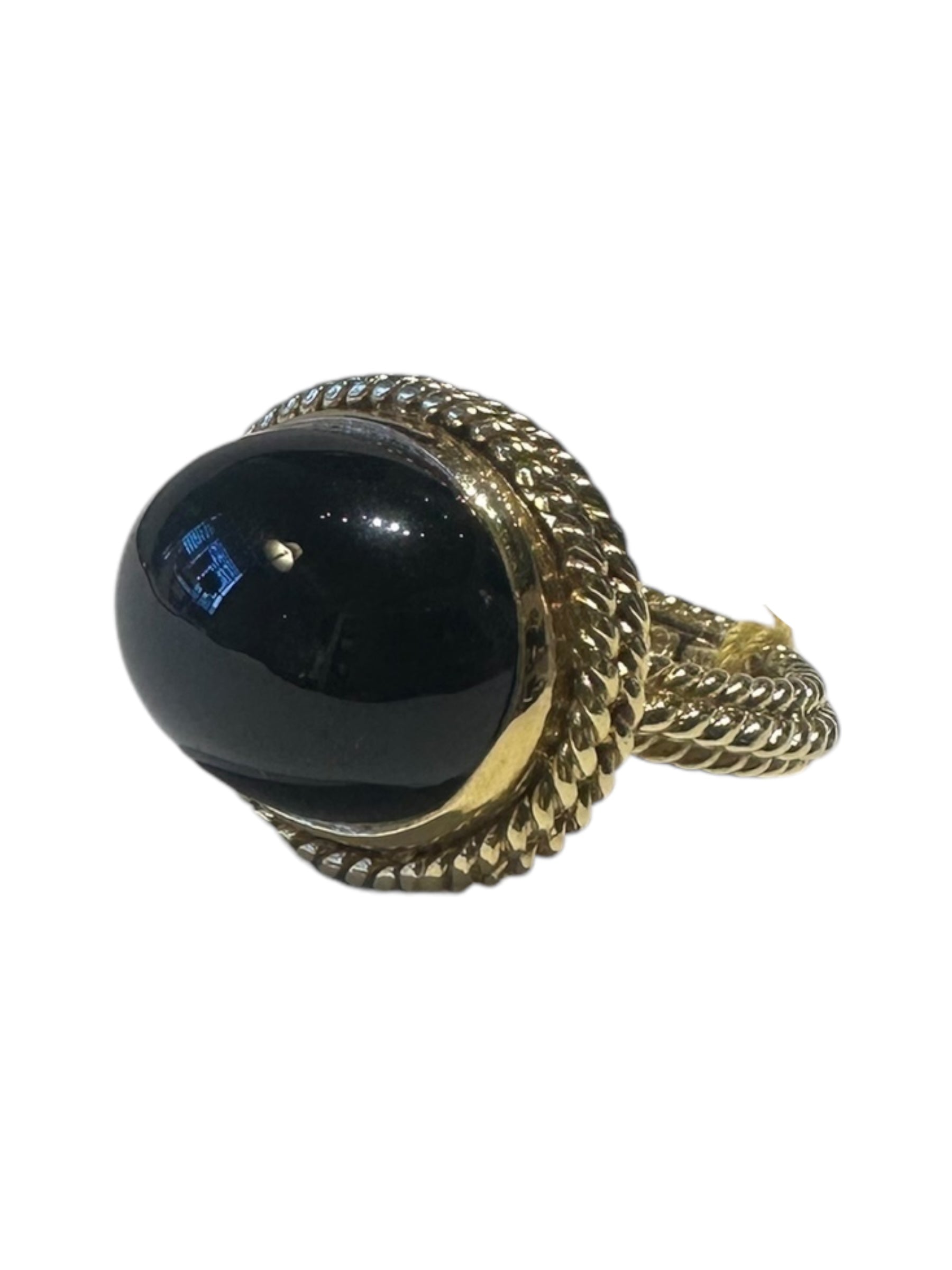 Yellow Gold Black Onyx Ring