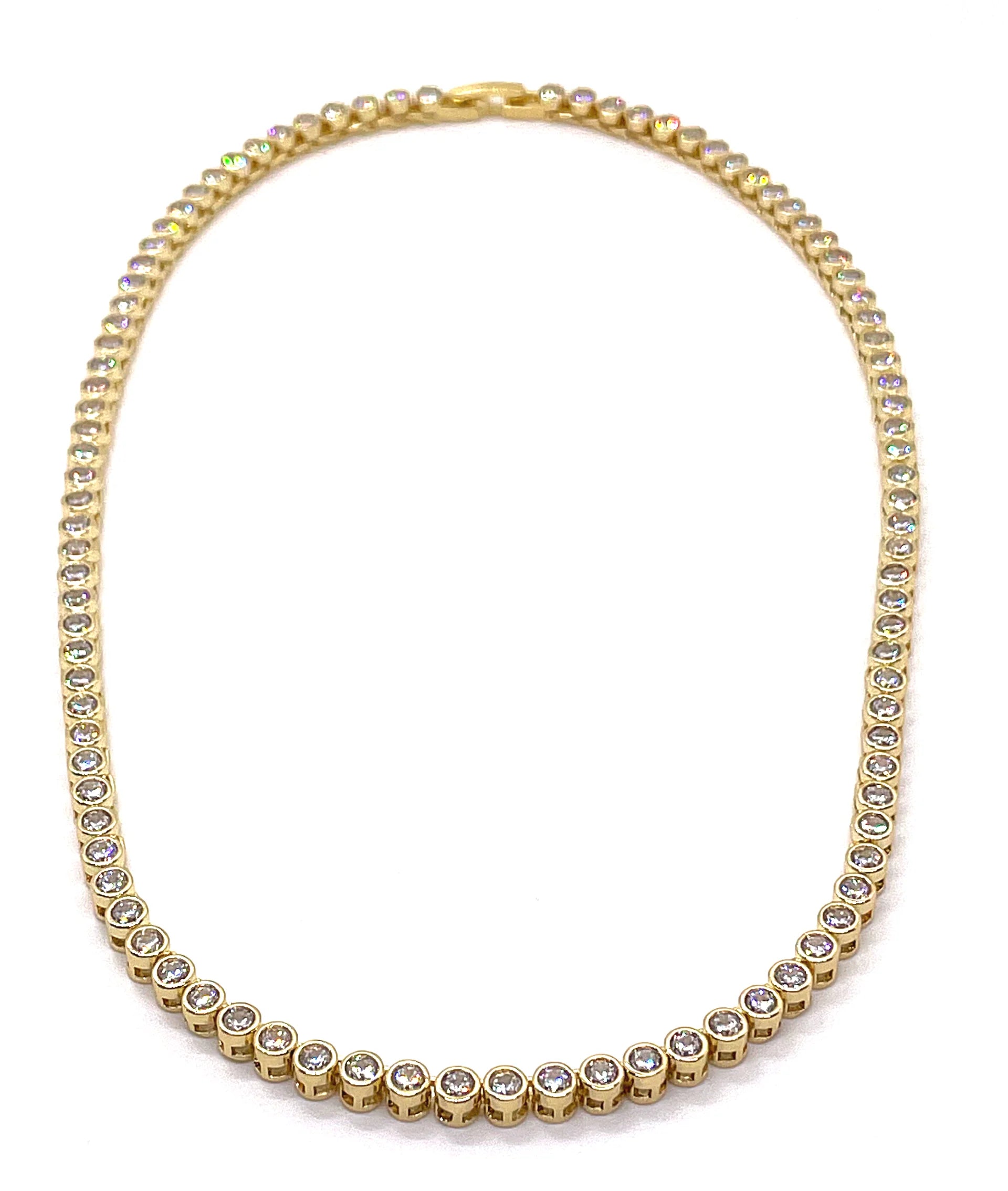 Teagan Bezel Tennis Necklace