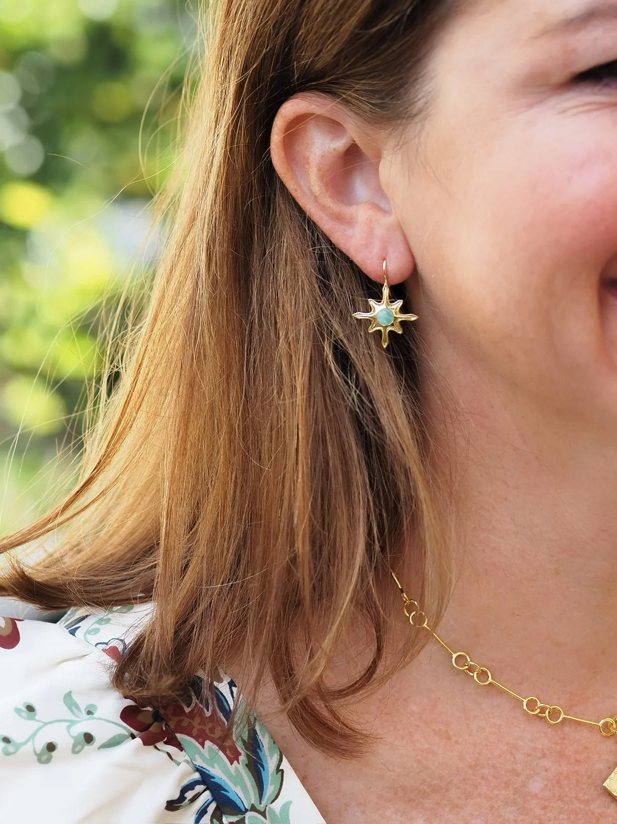 Goldbug Amazonite Seastar Drop Earrings