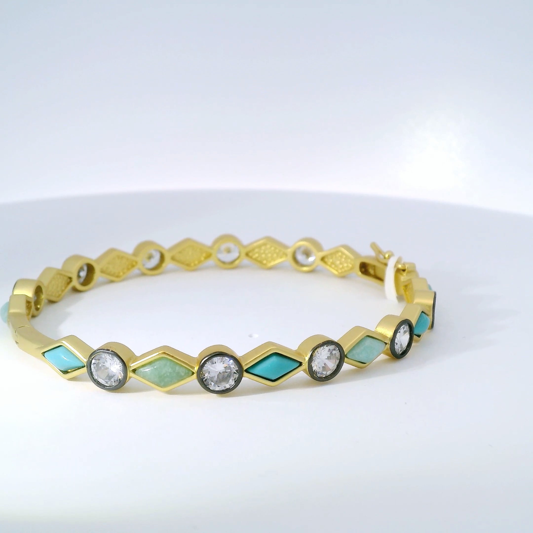 Freida Rothman Shades of Turquoise Hinge Bangle