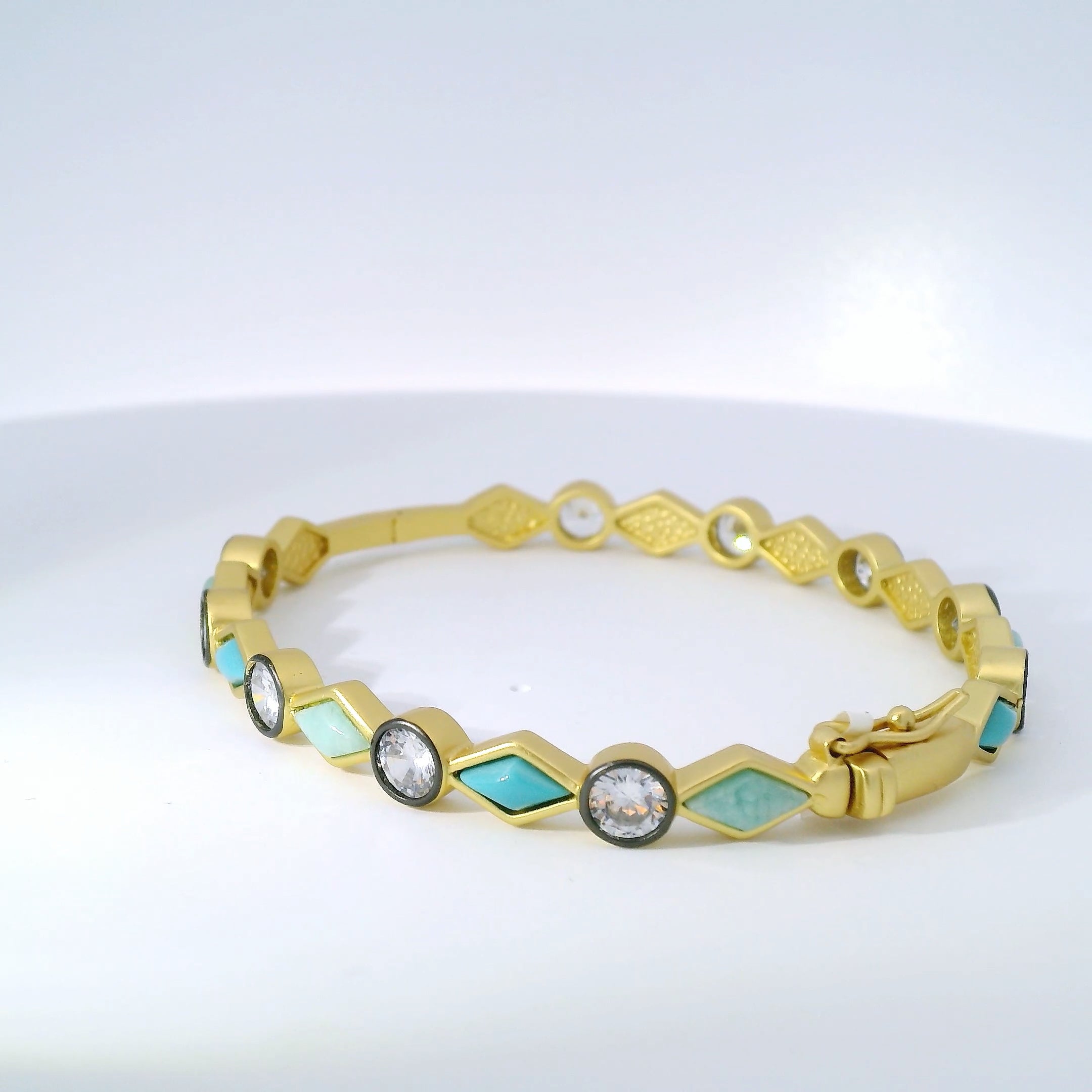 Freida Rothman Shades of Turquoise Hinge Bangle