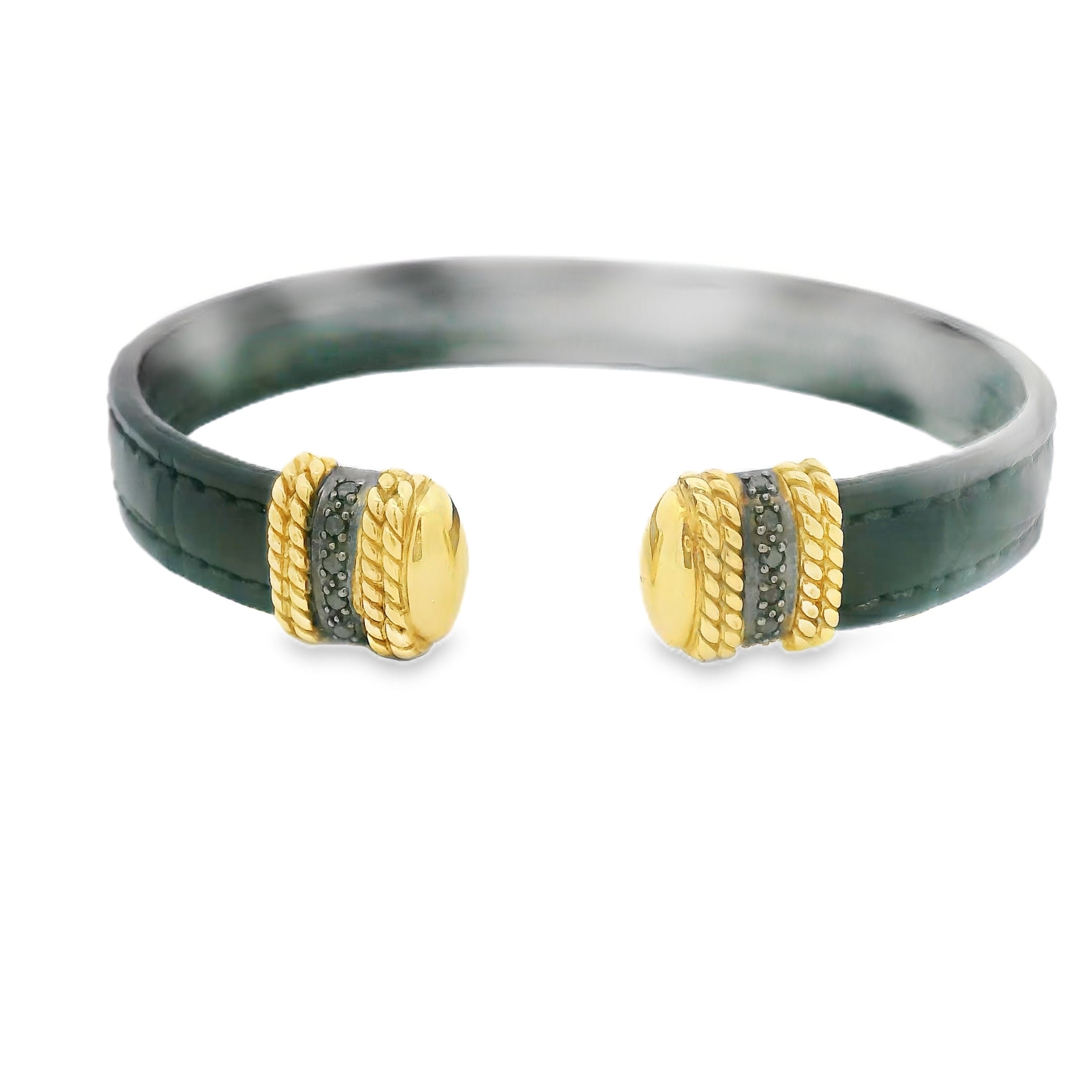 Cassis Yellow Gold Alligator Cuff Bracelet