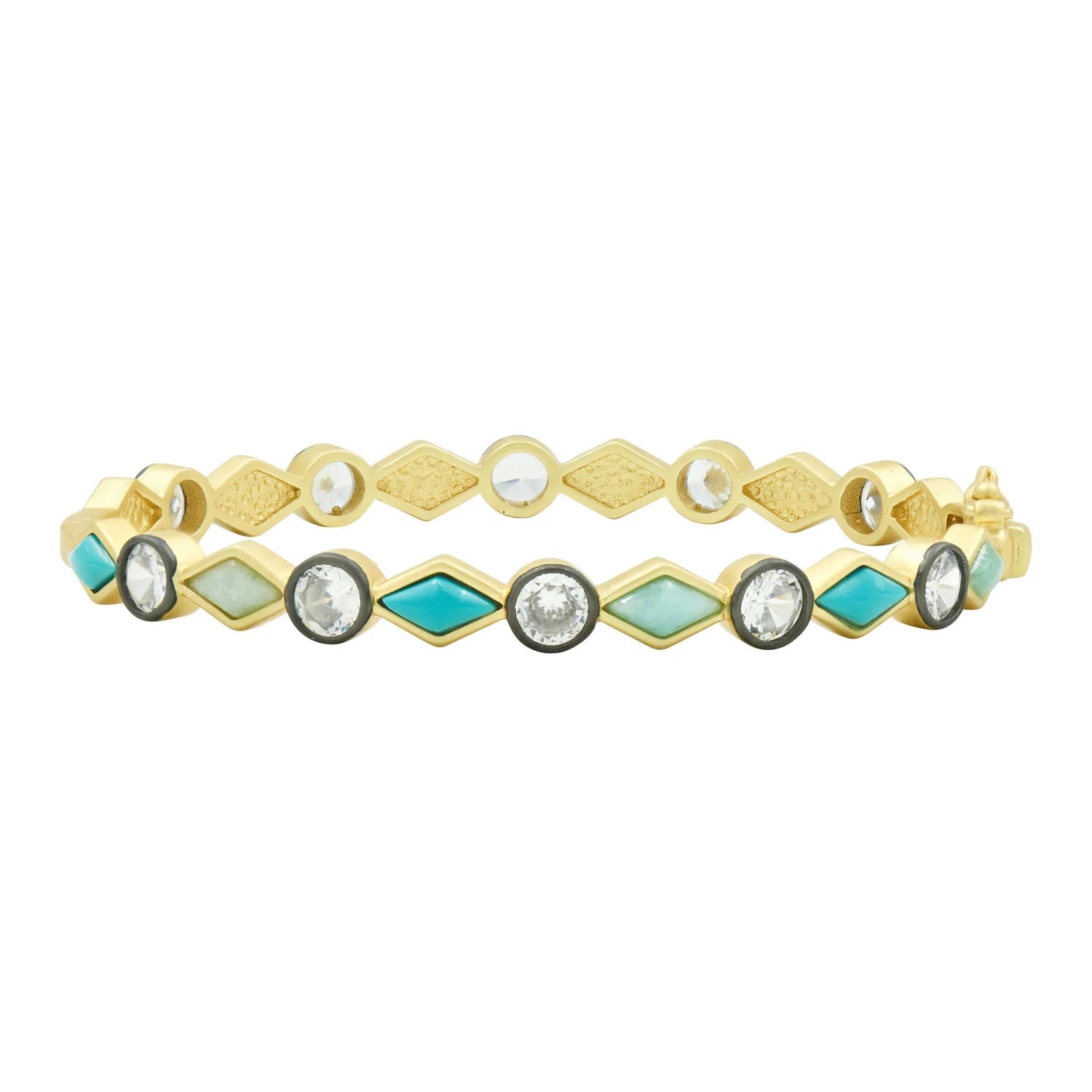 Freida Rothman Shades of Turquoise Hinge Bangle