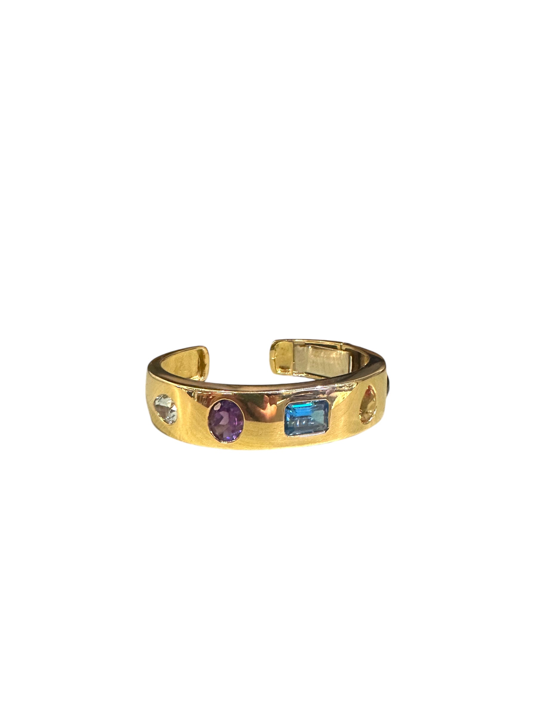 18kt Geometric Gem Cuff