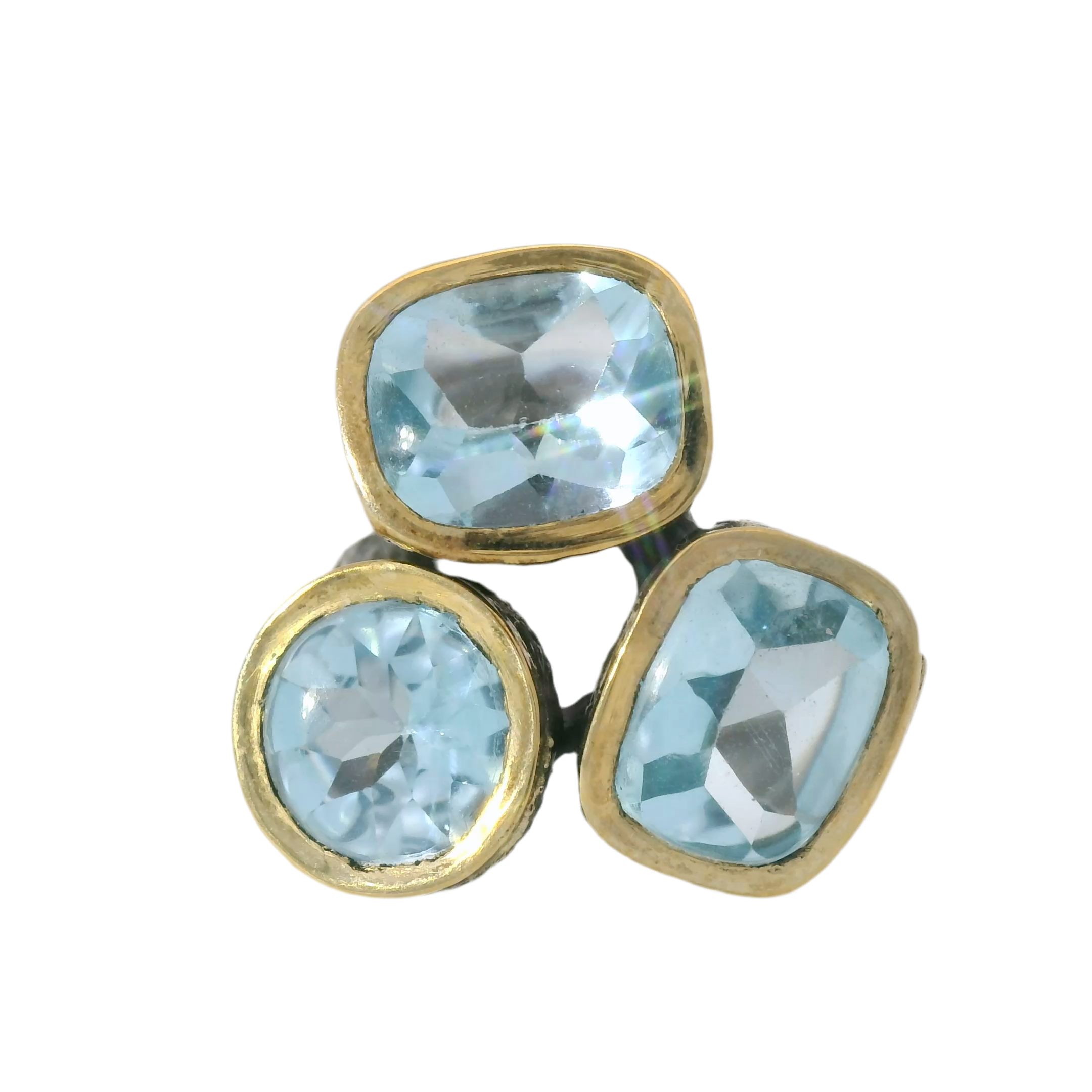 Styliano 3 Stone Blue Topaz Ring