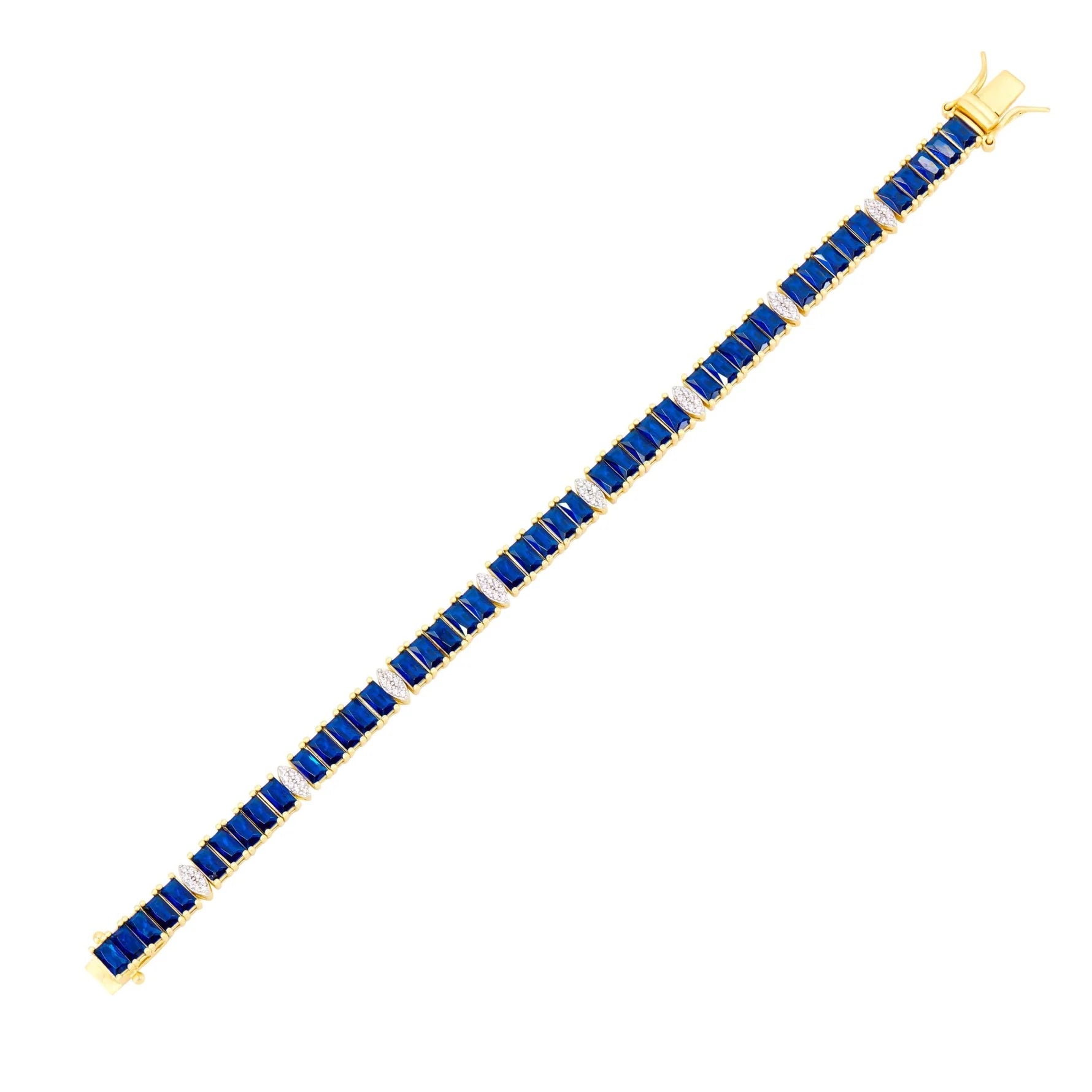 Freida Rothman Marquis Station Tennis Bracelet Sapphire Blue