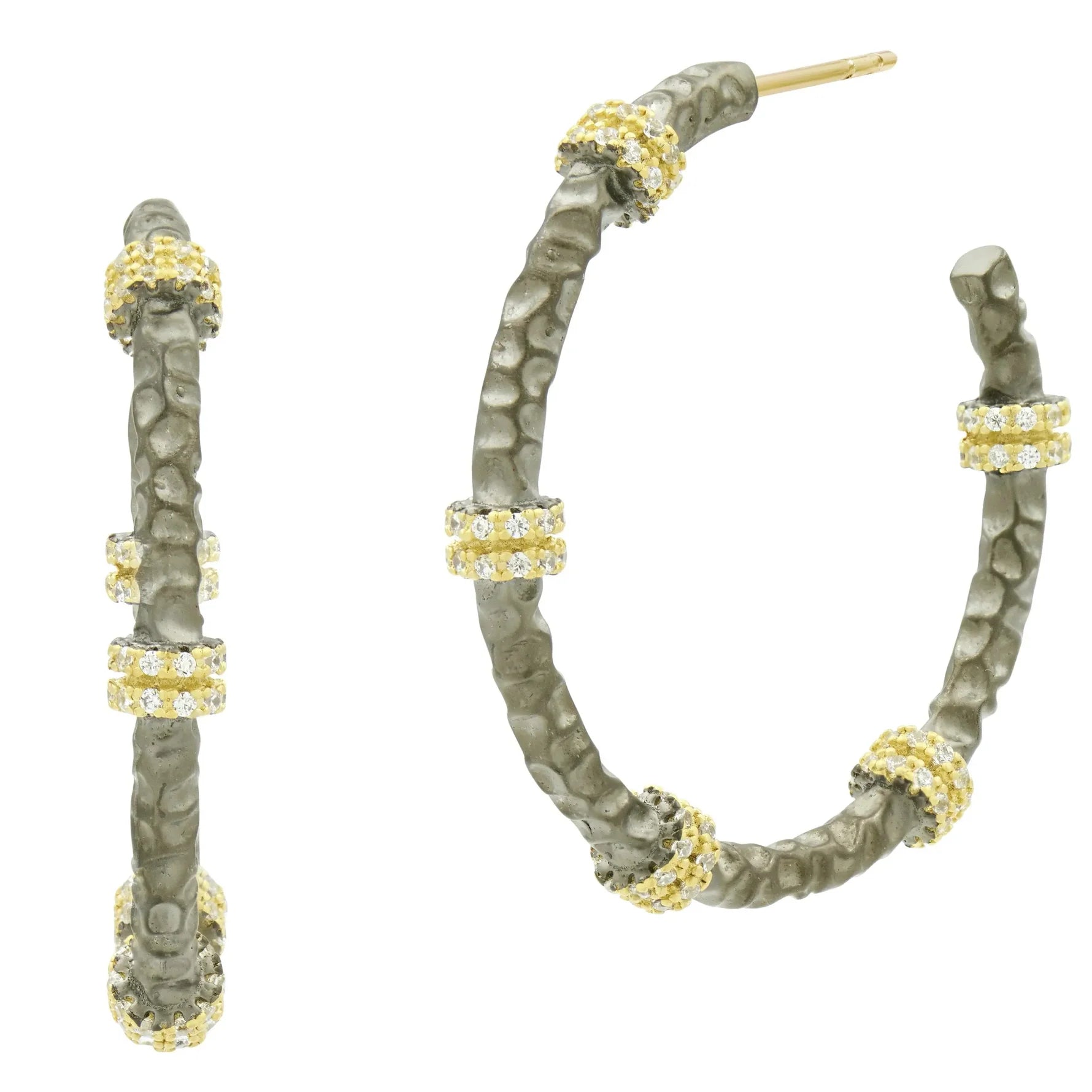 Freida Rothman Textured Hoop Earrings