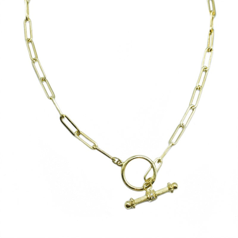 14kt Gold Paperclip Necklace