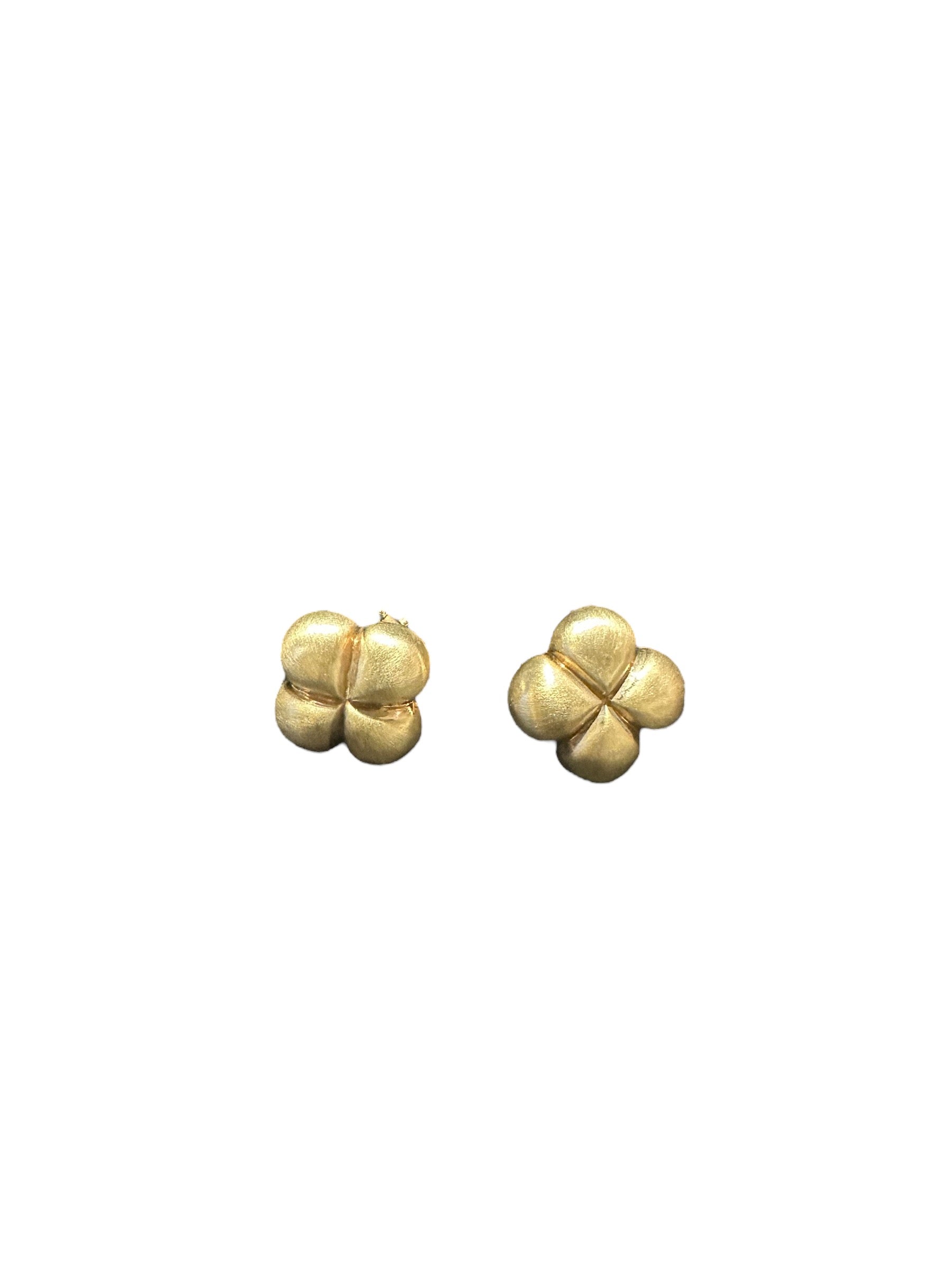 Gold Clover Stud Earrings