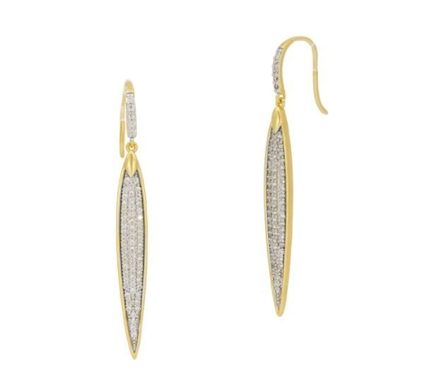 Freida Rothman- Petals and pavé Large Hook Earrings