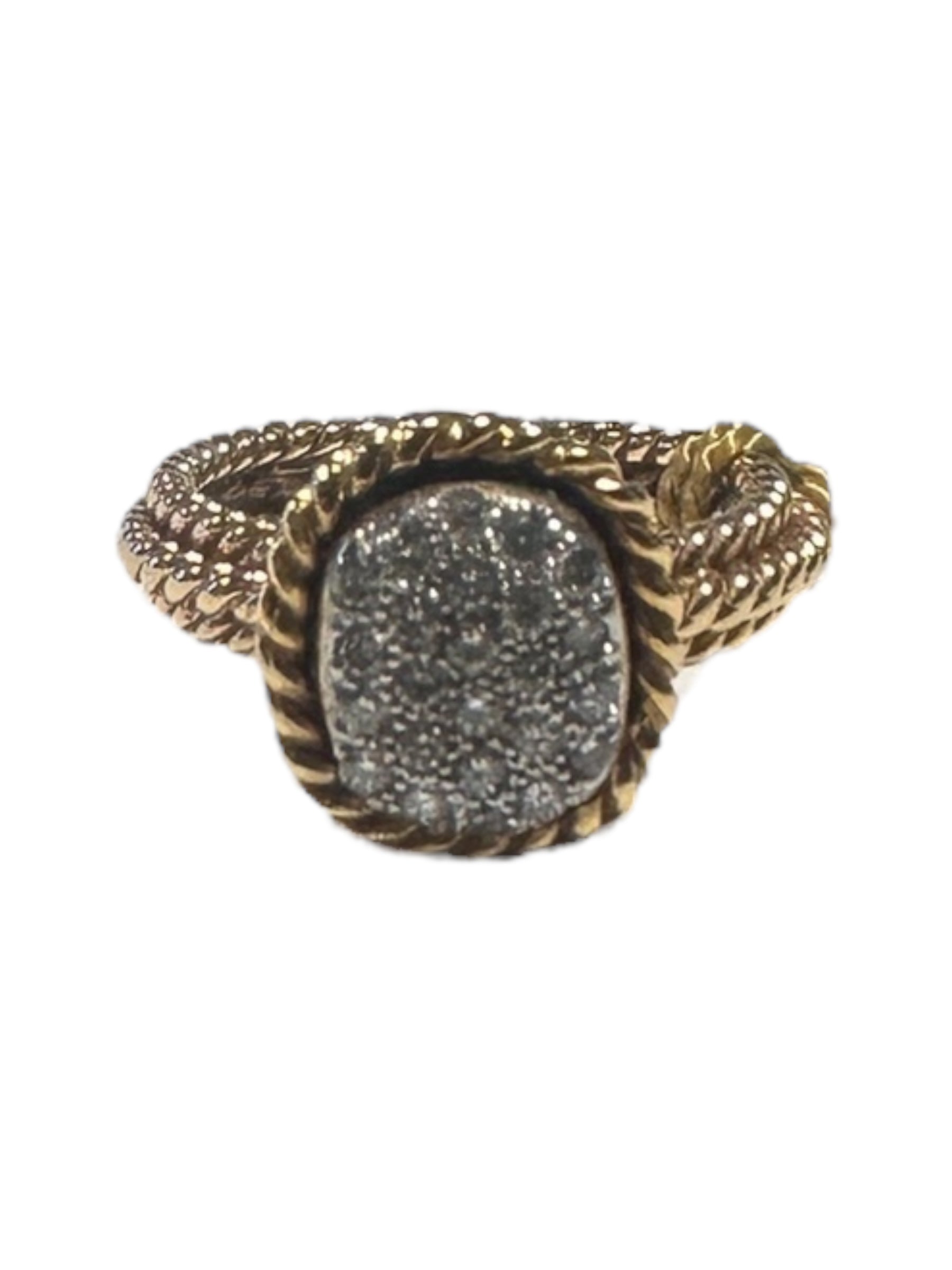 Rose Gold Diamond Pave Twisted Rope Ring