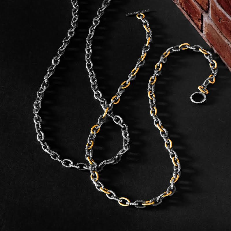 Freida Rothman Alternating Chain link Necklacd