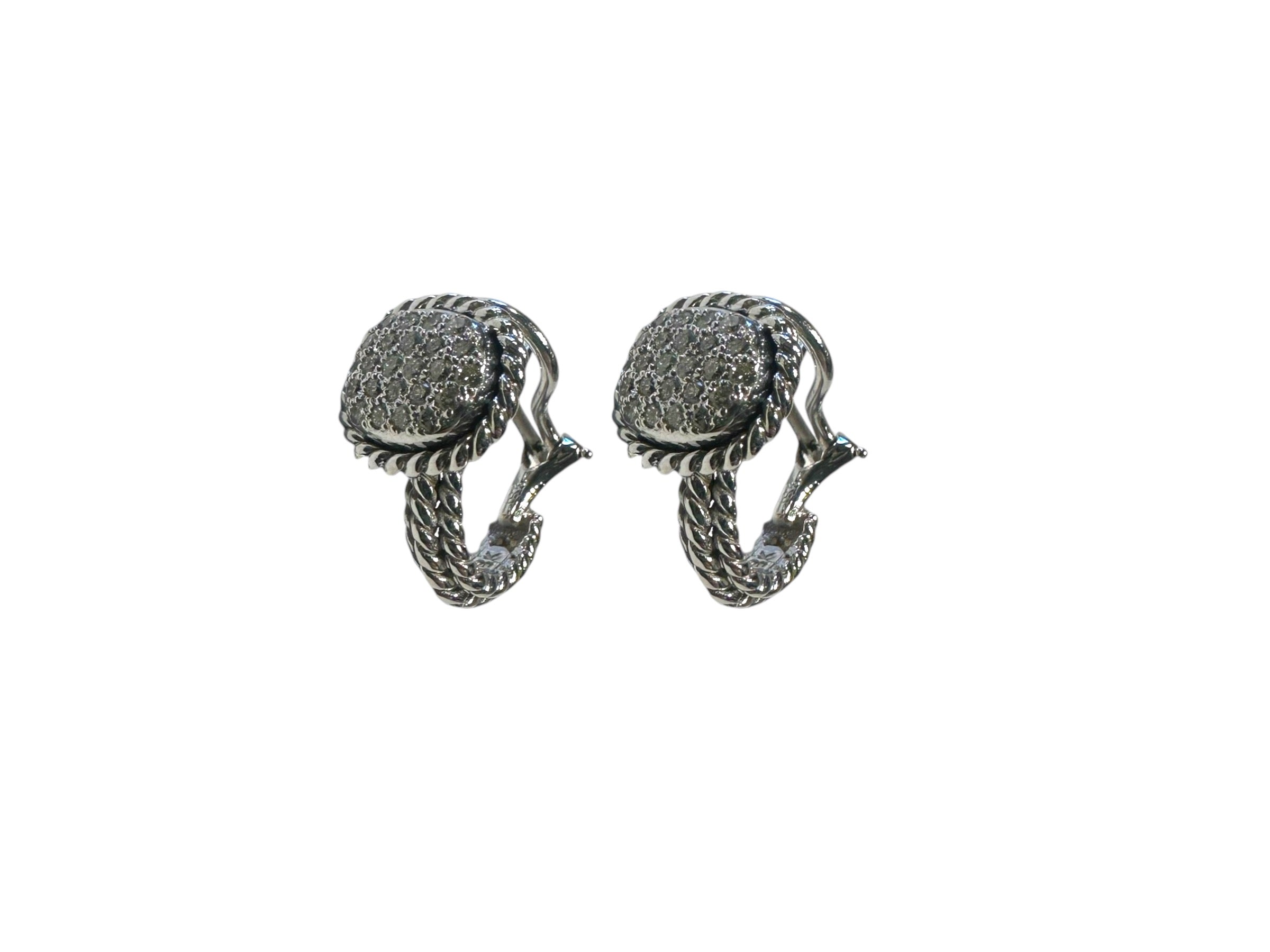 White Gold Diamond Pave Baby Hoop Earring