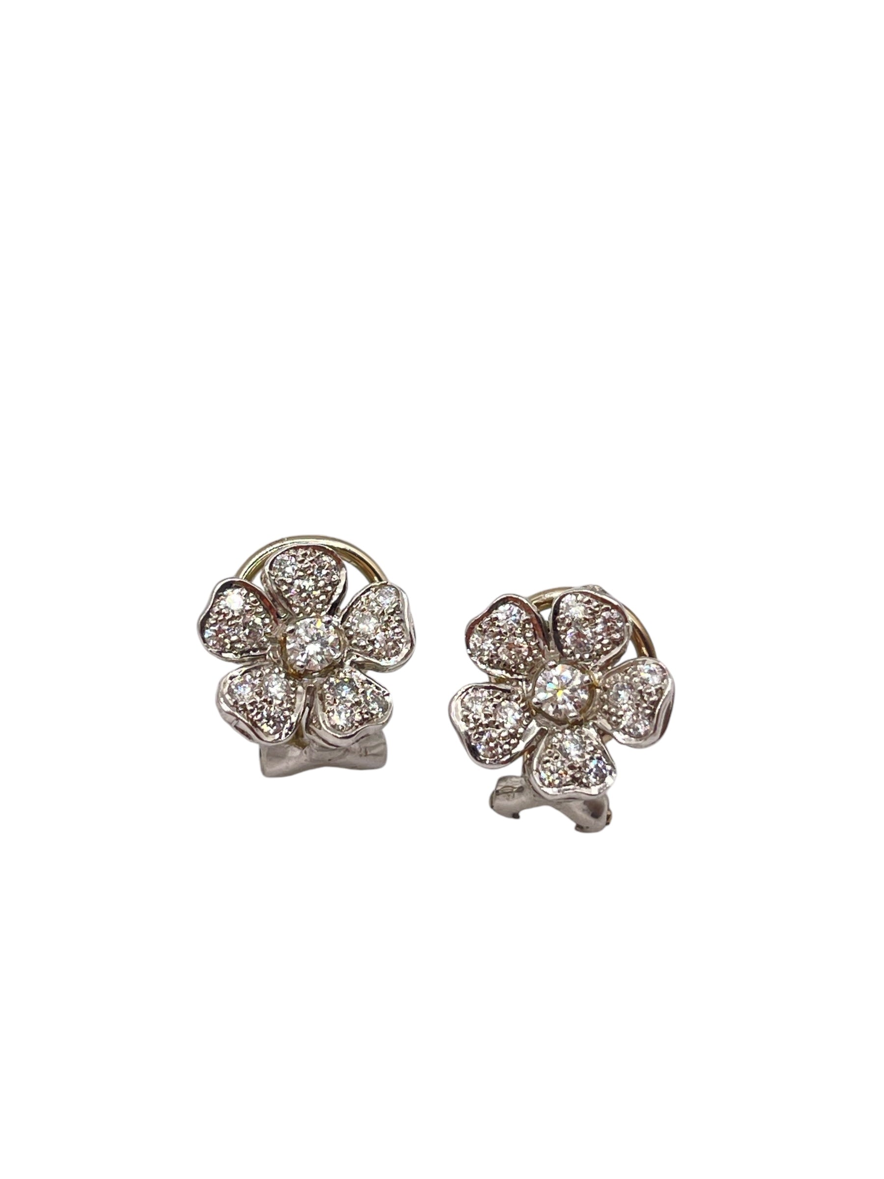 Diamond Cluster Stud Earrings