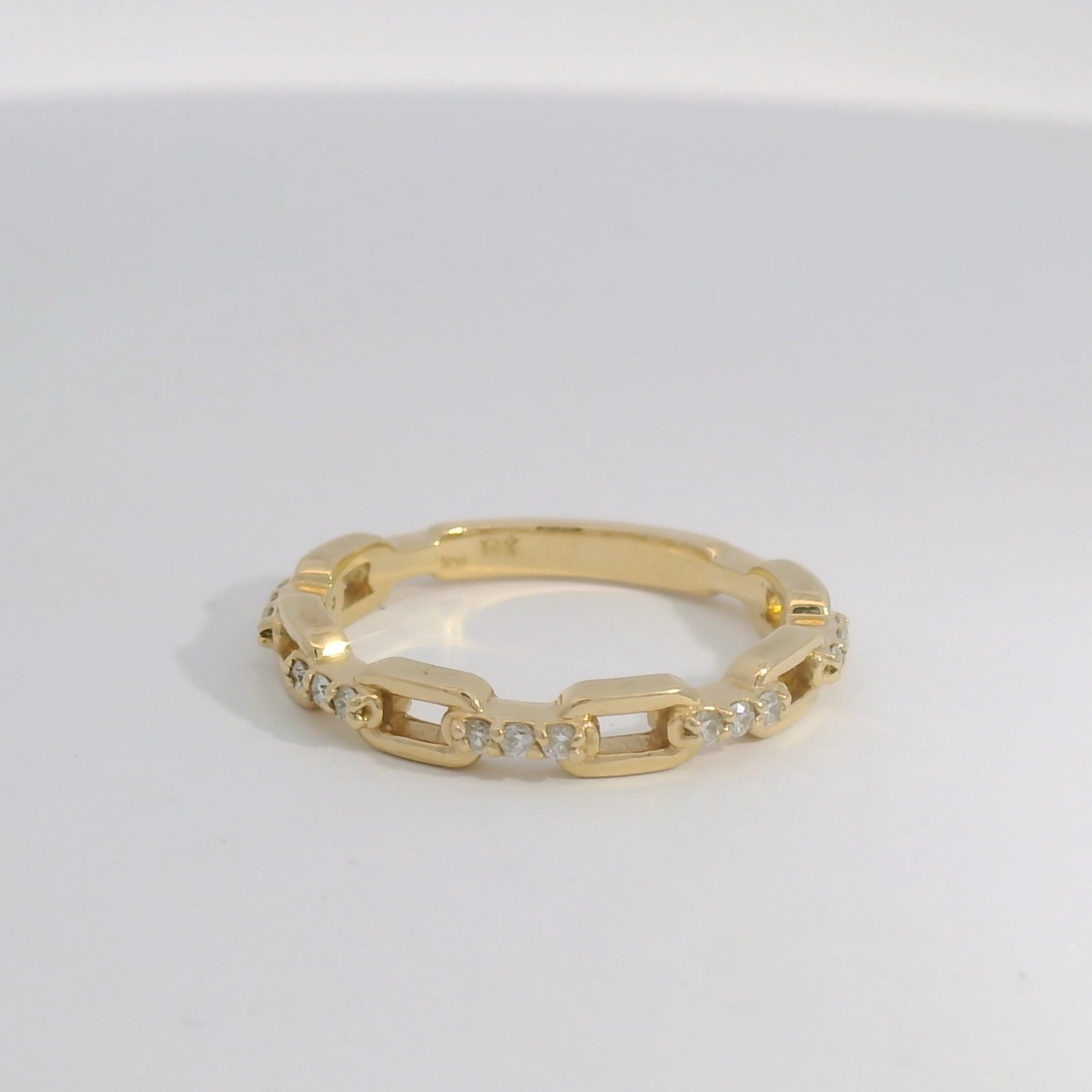 14kt YG Diamond Link Ring