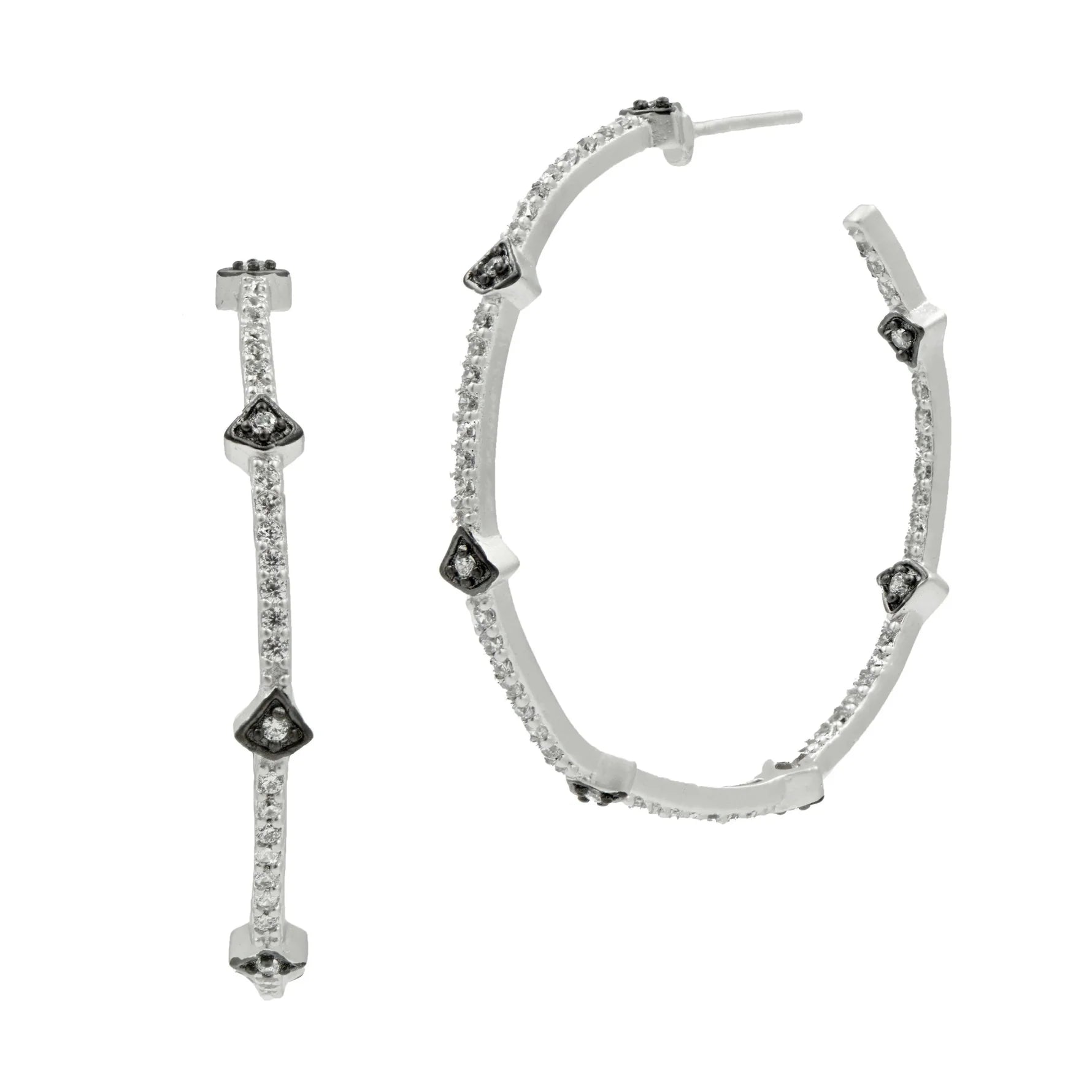 Freida Rothman Signature Arrow Station Hoop Earrings