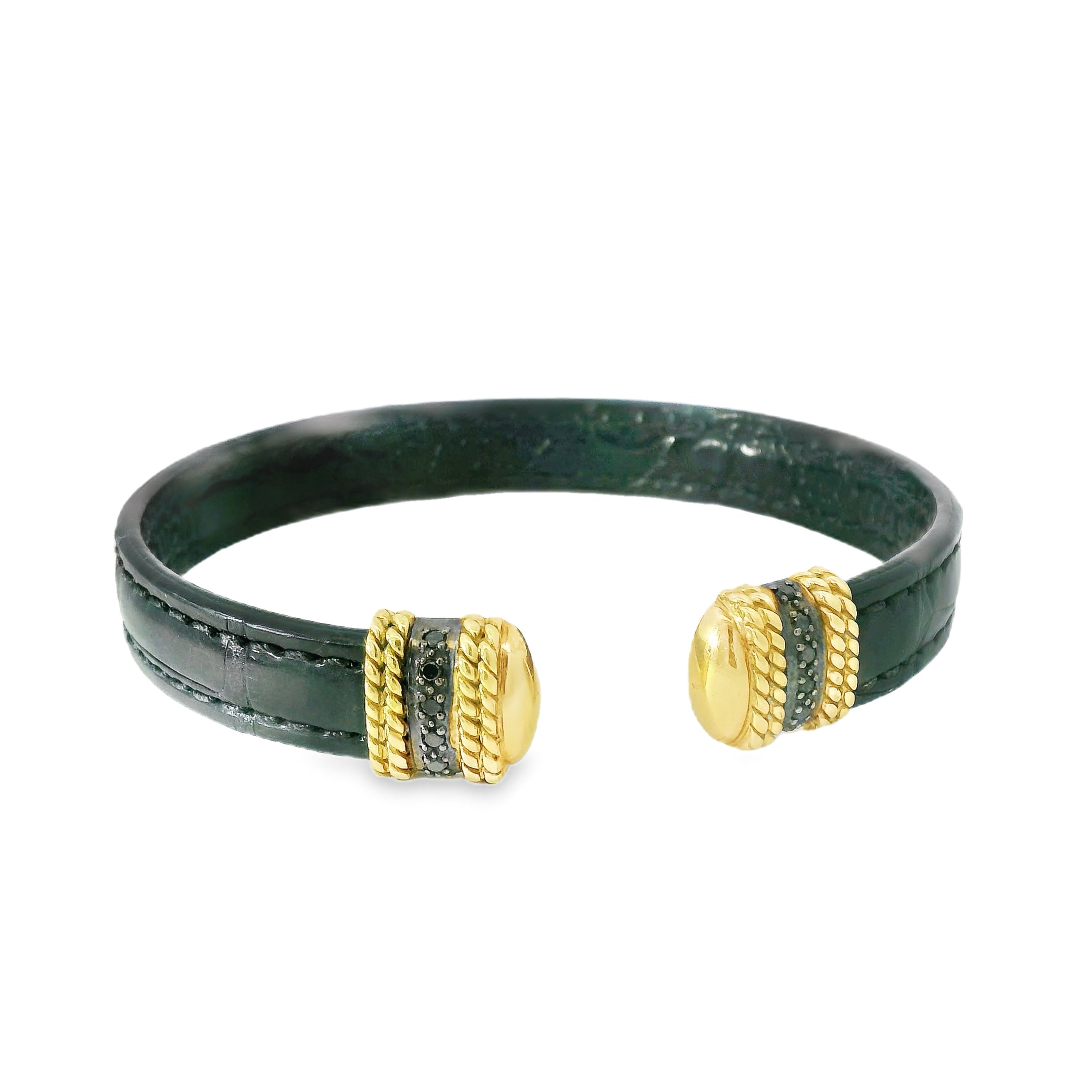 Cassis Yellow Gold Alligator Cuff Bracelet