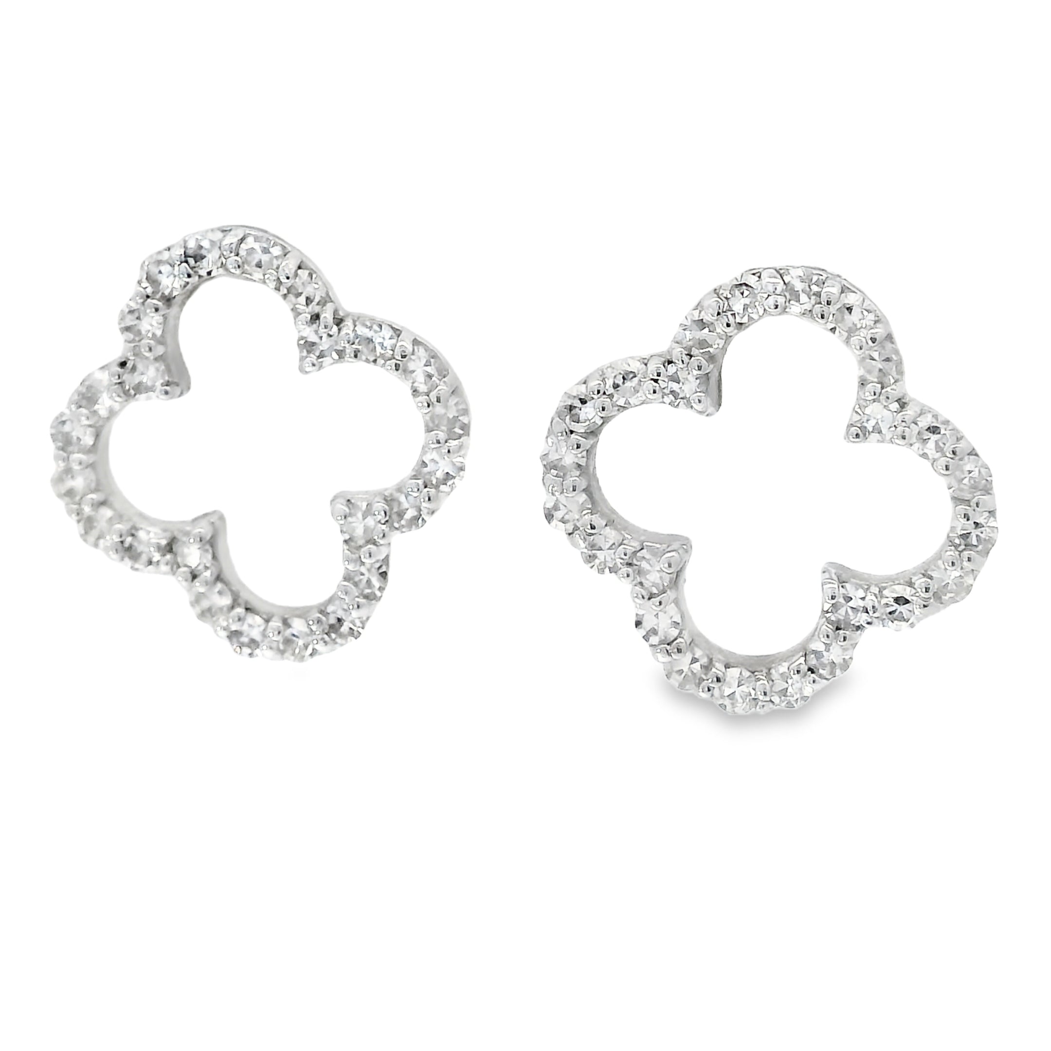 14kt Clover Diamond Earring