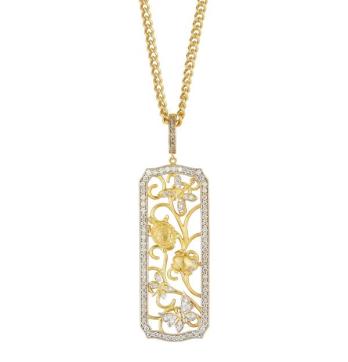 Tanya Farah Garden of Eden Vertical Scroll Diamond Halo Animal Enhancer (Approx. 1.50 CTW)