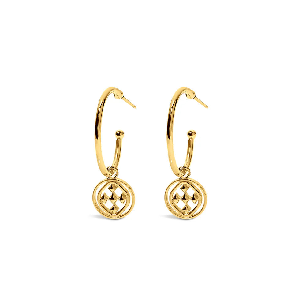 Gracewear Collection Medallion Small Hoop Earrings