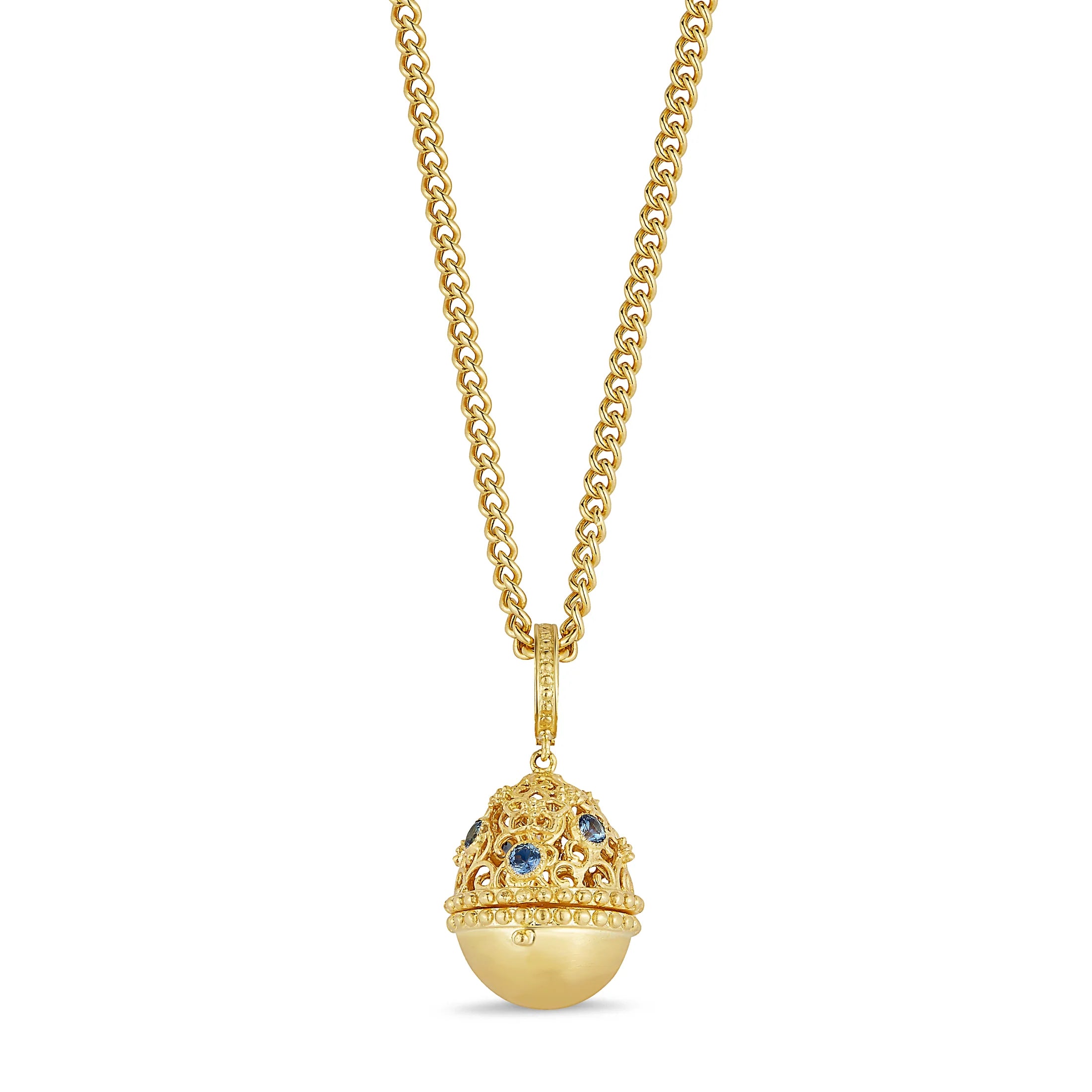 Tanya Farrah Tree of Life Tapestry Top Sapphire Egg Locket