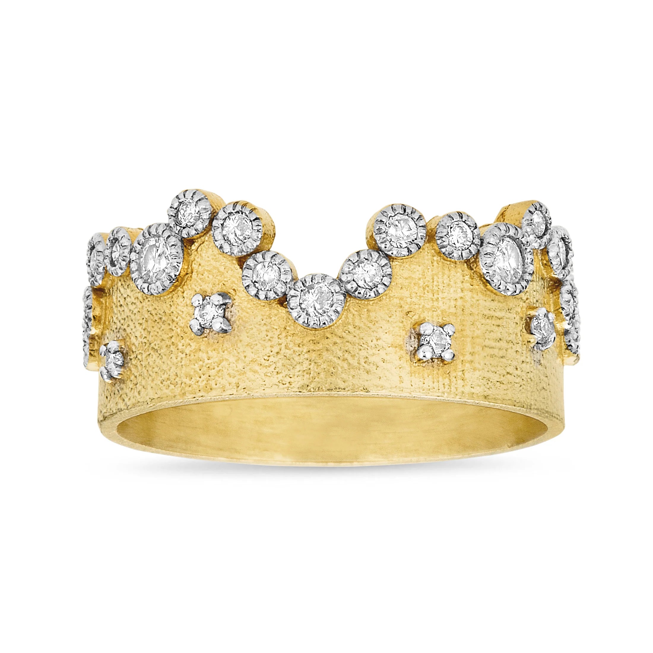 Tanya Farah Royal Couture Bezel White Diamond Crown Ring