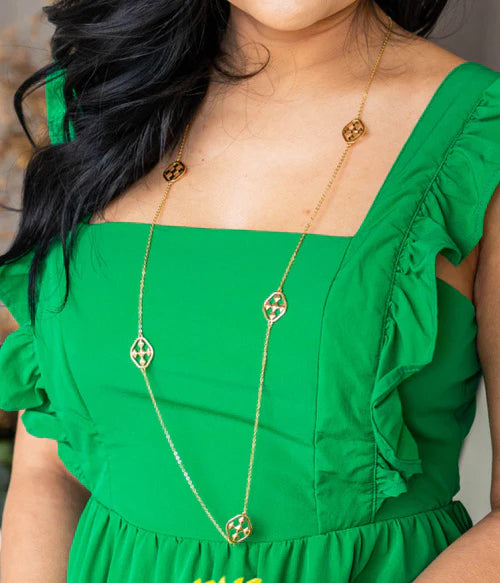 Gracewear Collection Long Link Shield Necklace