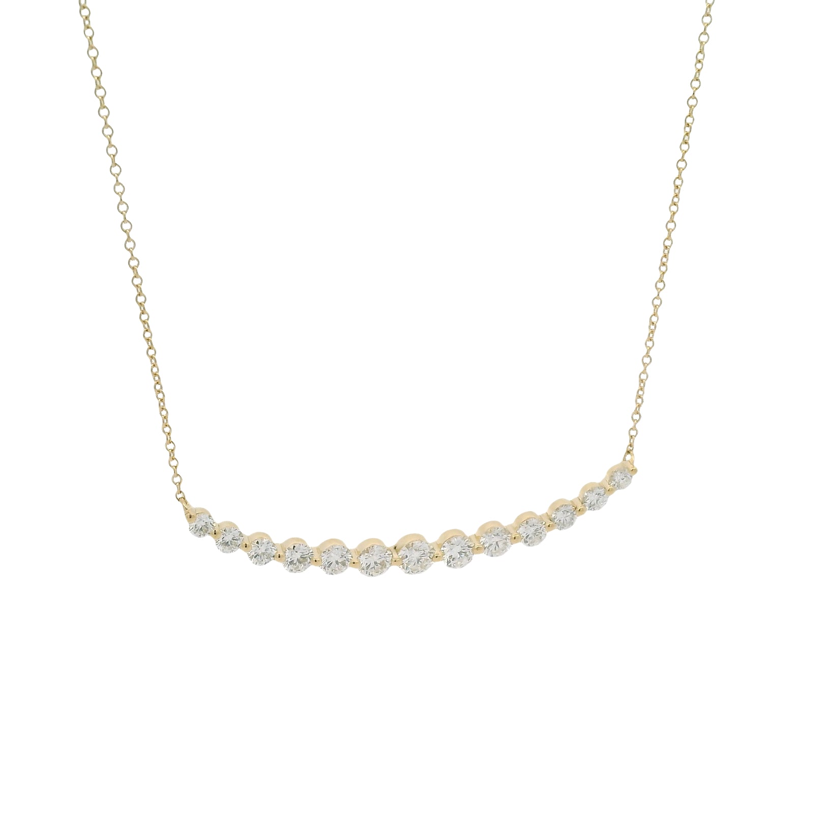18kt Gold Diamond Curved Necklace