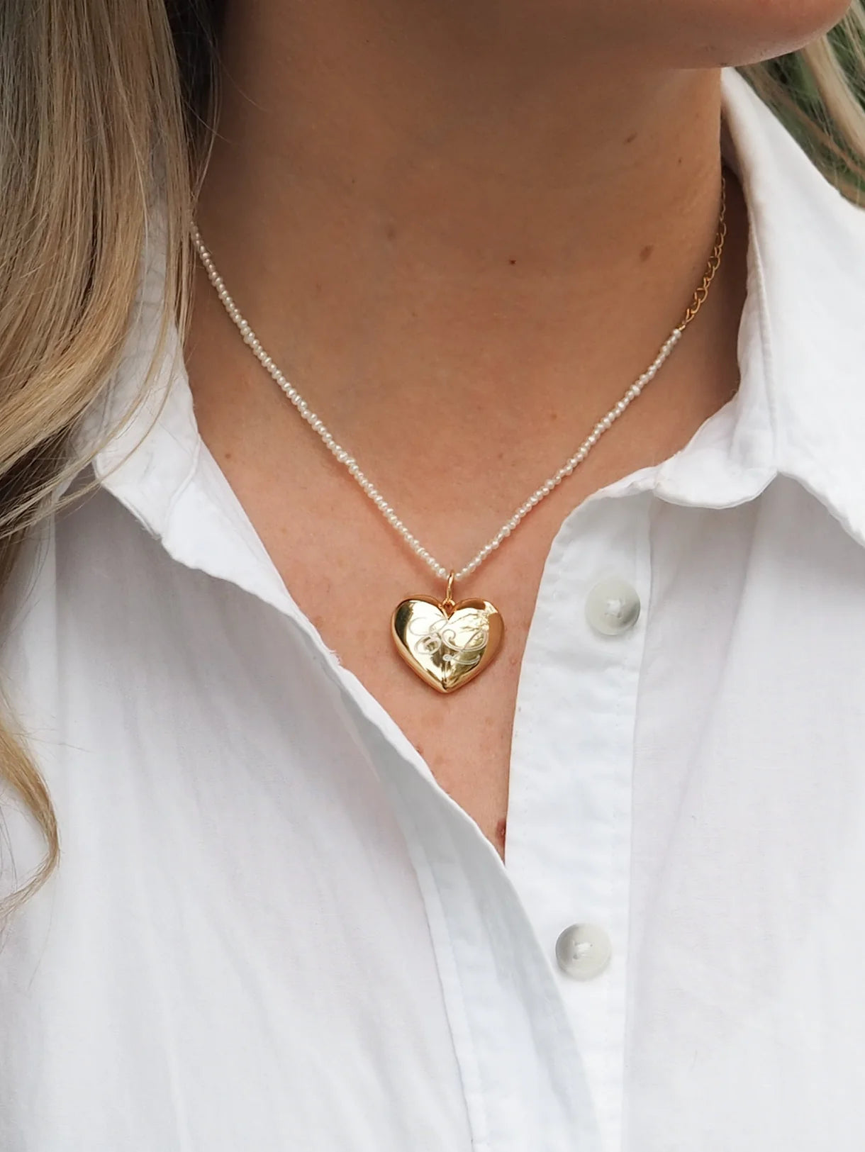 Goldbug Puffy Heart Charm