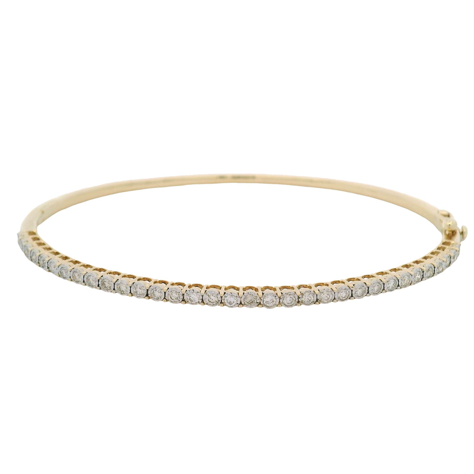 14kt Half Diamond Bangle