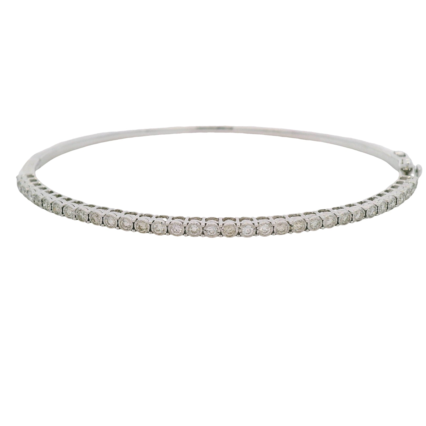 14kt Half Diamond Bangle