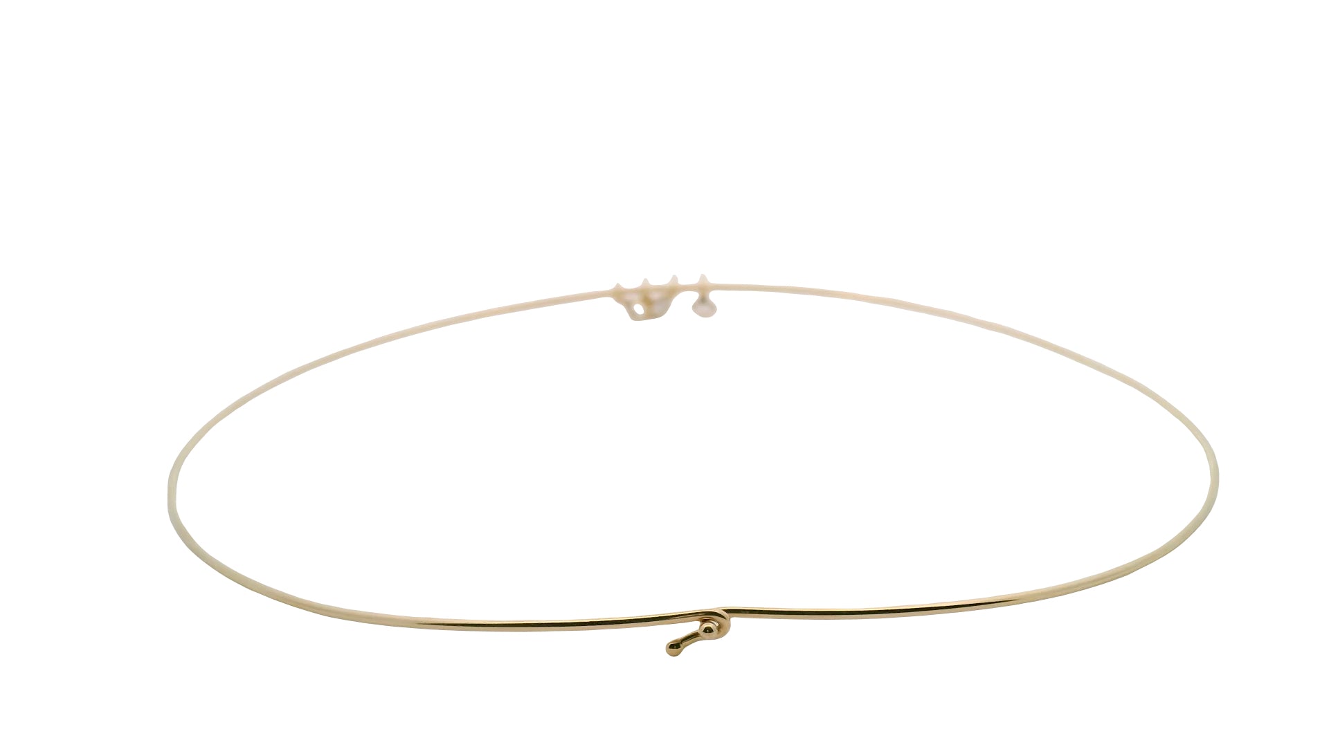 18kt YG Neckwire Necklace with 4 Assorted Diamond Charms