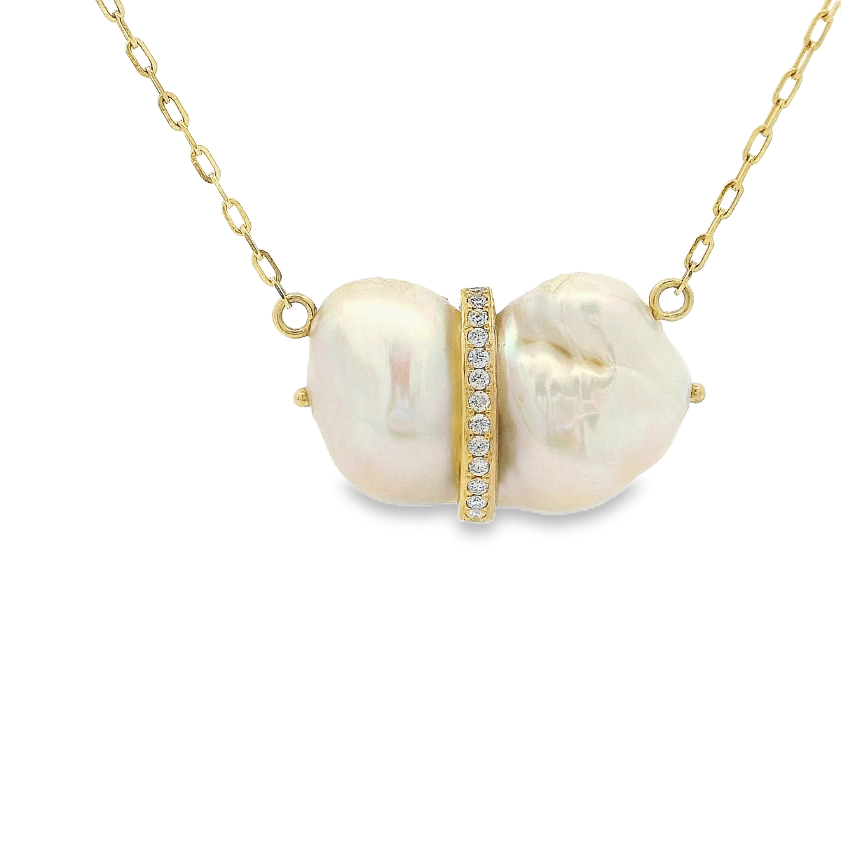 image of JIA JIA Ocean Baroque Pearl Diamond Ring Necklace