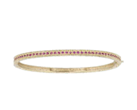 Tanya Farah Modern Etruscan Pink Sapphire Pave Bangle - 4mm (Sapphires Approx.
0.40 CTW)