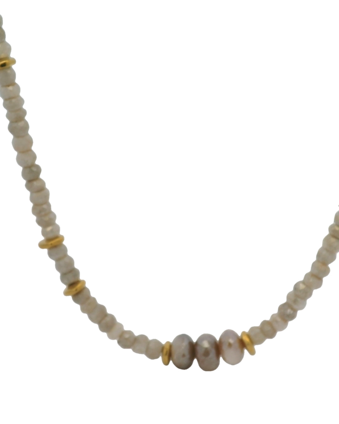 Siloni Stone Strand with Gold Disk Accents Necklace