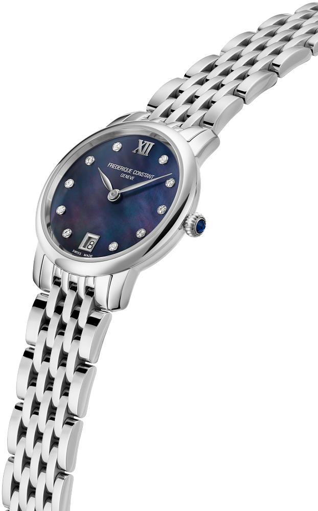 Frederique Constant Classics Slimline Ladies Moonphase Watch with Diamond Markers