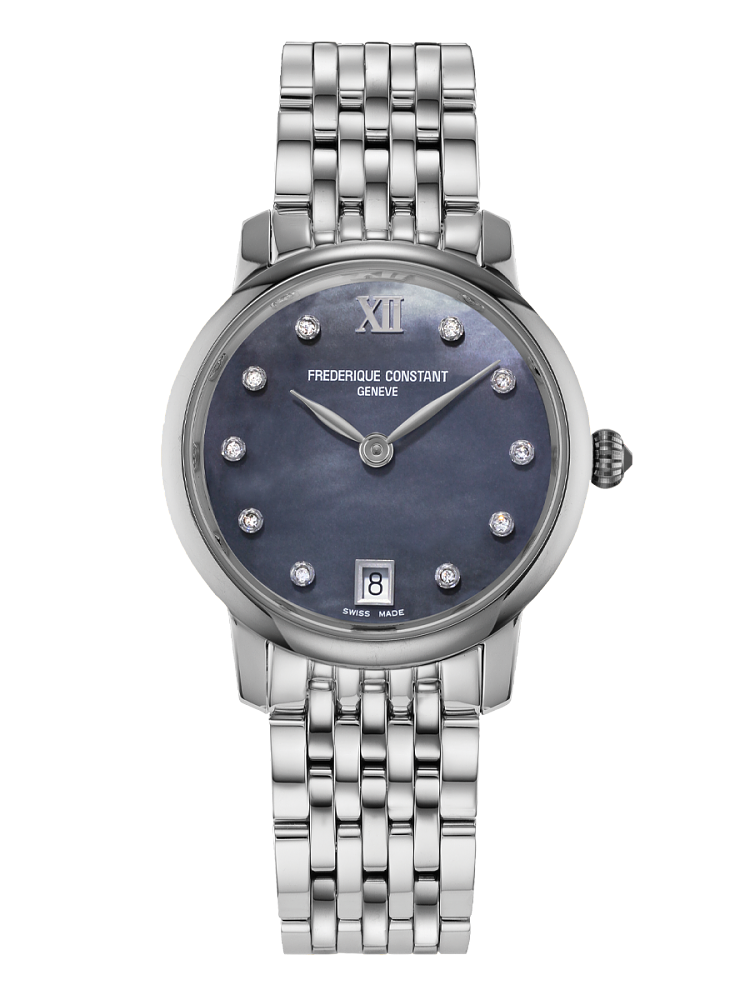 Frederique Constant Classics Slimline Ladies Moonphase Watch with Diamond Markers