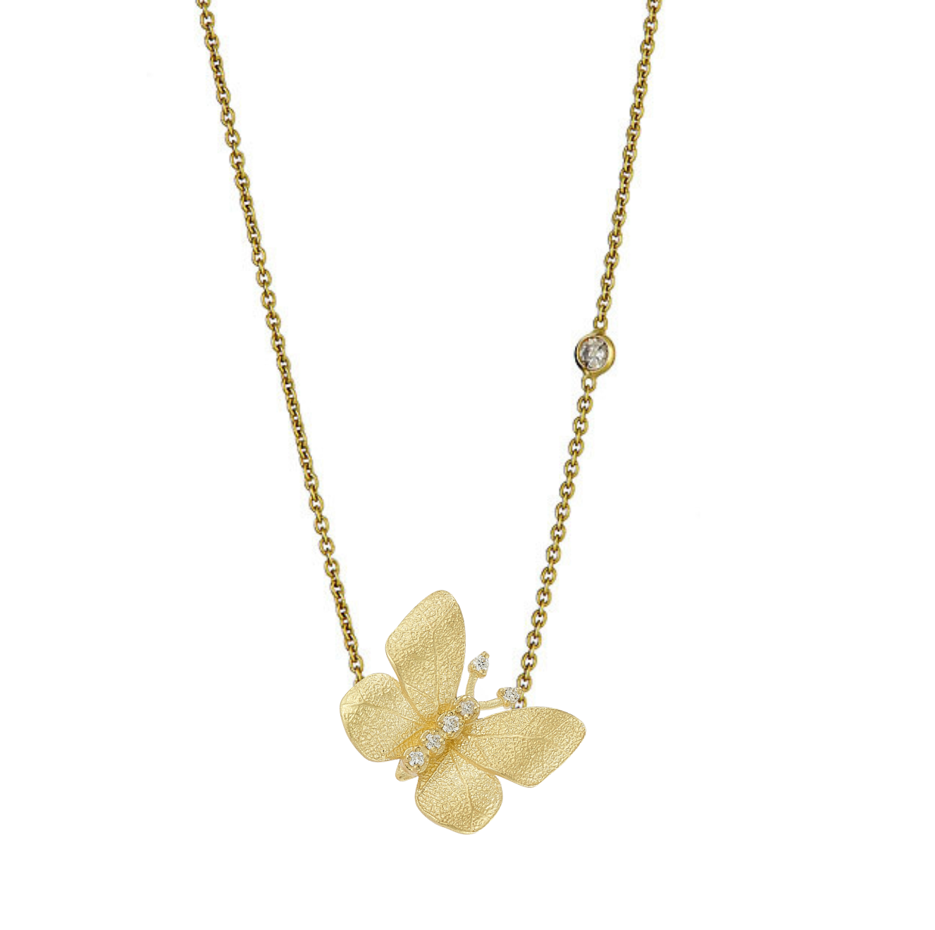 Exquisite Gold Butterfly Necklace