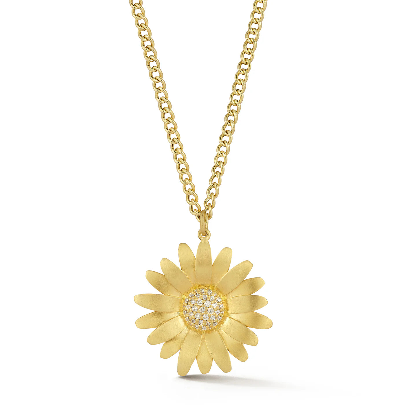 Tanya Farah 32mm Daisy with Diamond Center Pendant  (Approx. 0.40 CTW)