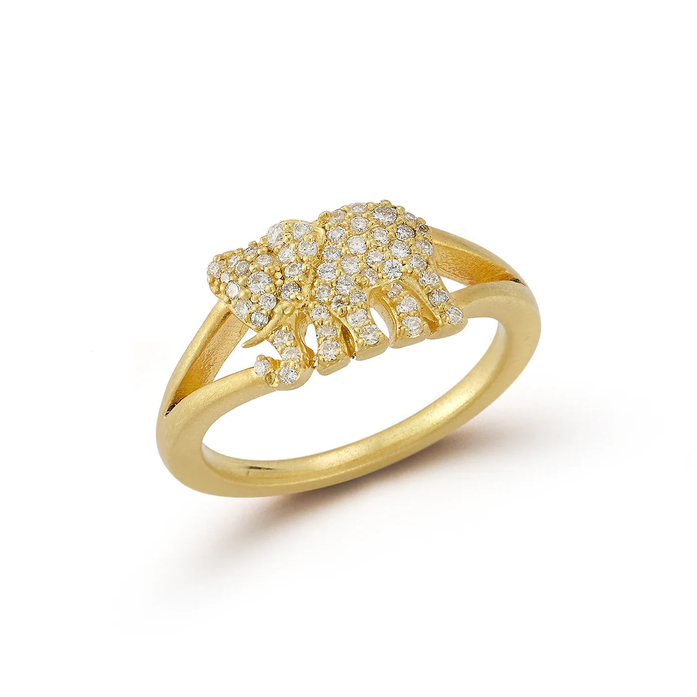 Tanya Farah 18K Diamond XS Elephant Ring (Approx. 0.30 CTW)
