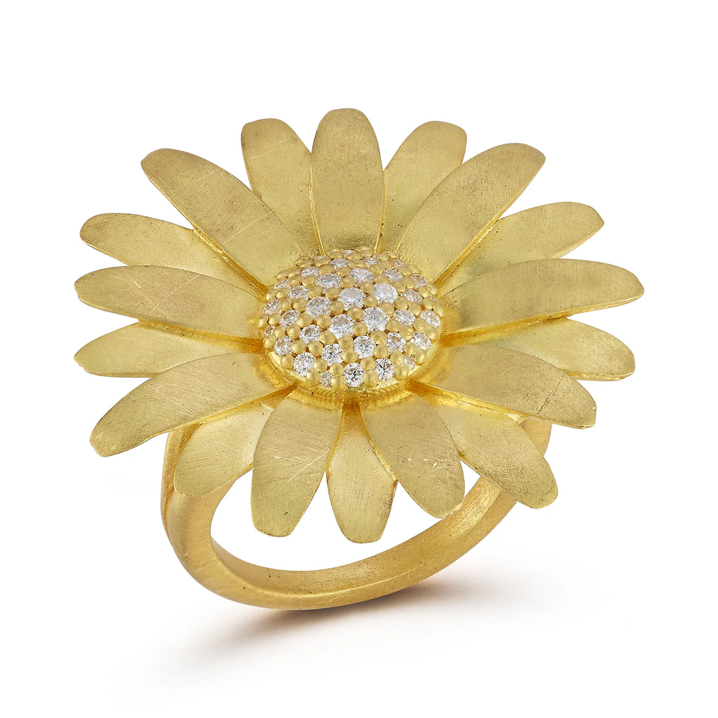 Tanya Farah 32mm Gold Daisy with Diamond Center Ring (Approx.
0.40 CTW)