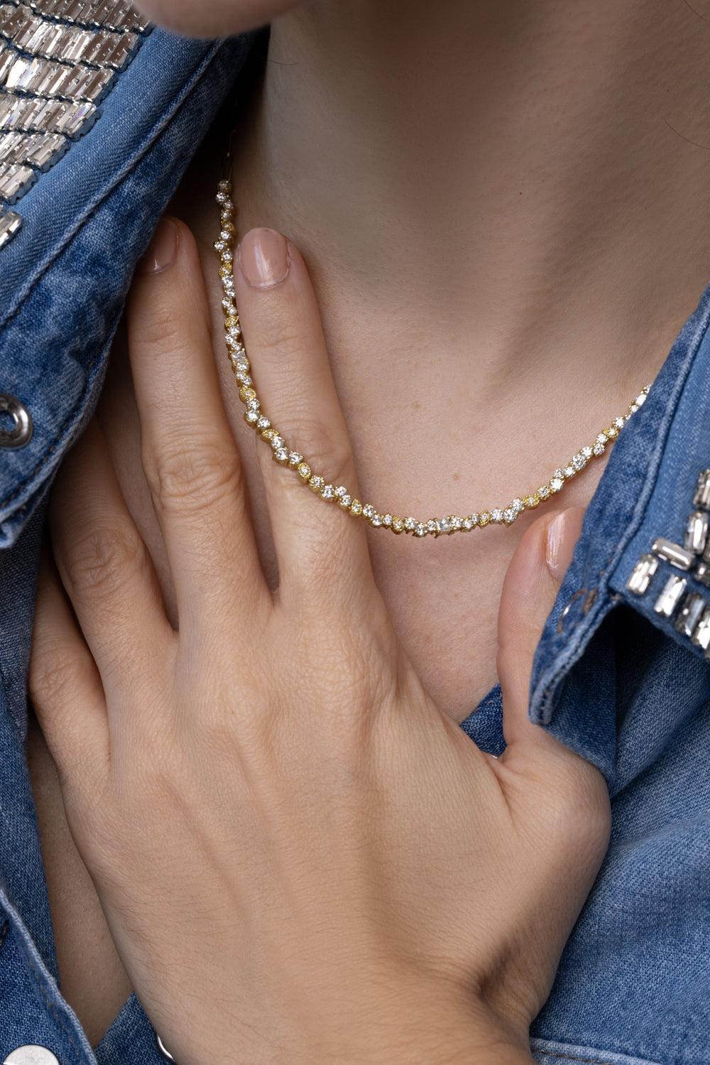 Tanya Farah 18K Gold Diamond Confetti Necklace (Approx. 3.00 CTW)