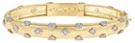 Tanya Farah Two Tone Modern Etruscan Diamond Cutout Scattered Bangle -9mm (Approx. 0.80 CTW)