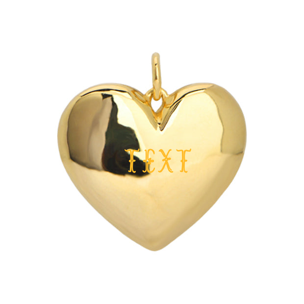 Goldbug Puffy Heart Charm